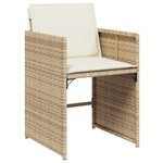 vidaXL Ensemble de salle à manger de jardin de 9 pièces avec coussins beige en rotin poly