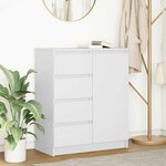 vidaXL Buffet avec tiroirs blanc 71x35x84 cm bois d'ingénierie