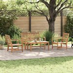 vidaXL Ensemble de canapé de jardin Naturel Bois de teck solide