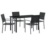 vidaXL Ensemble de salle à manger de jardin 5 pièces en poly rotin noir
