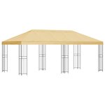 vidaXL Gazebo avec murs latéraux 6 x 3 m Crème Polyester et Acier 190