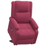 vidaXL Fauteuil de massage Rouge bordeaux Velours