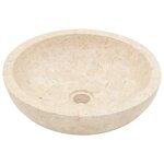 vidaXL Évier 40 x 12 cm Marbre Crème