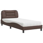vidaXL Lit avec matelas marron 90x190 cm similicuir
