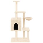vidaXL Arbre à chat avec griffoirs en sisal Crème 131 cm