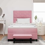 vidaXL Lit à ressorts avec matelas Rose 120 x 190 cm Velours