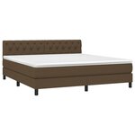 vidaXL Sommier à lattes de lit matelas et LED Marron foncé 160x200 cm