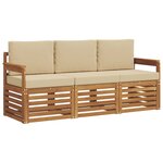 vidaXL Ensembles de canapés avec coussin 3 Pièces Naturel et Beige