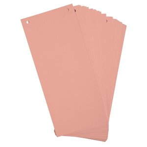 Paquet de 100 Fiches Intercalaire 105x240 Recyclées 2 trous Rose x 12 EXACOMPTA
