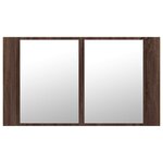 vidaXL Armoire à miroir à LED de bain chêne marron 80x12x45 cm