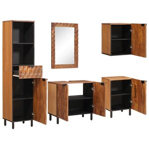 vidaXL Ensembles de salle de bain 5 Pièces Acacia Marron Winish