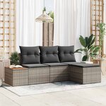 vidaXL Ensemble de canapé de jardin 4 Pièces Gris 184 x 62 x 85 cm