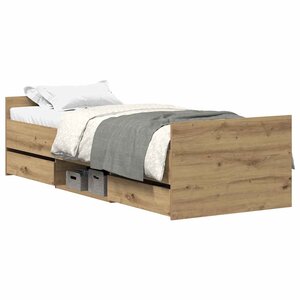 vidaXL Cadre de lit sans matelas chêne artisanal 90x200 cm