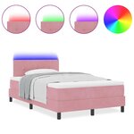 vidaXL Lit à ressorts avec matelas Rose 120 x 190 cm Velours