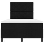 vidaXL Lit à ressorts avec matelas avec LED Noir 120 x 200 cm tissu