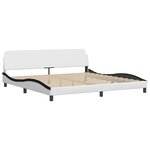 vidaXL Lit Viana avec matelas blanc et noir 200x200 cm similicuir