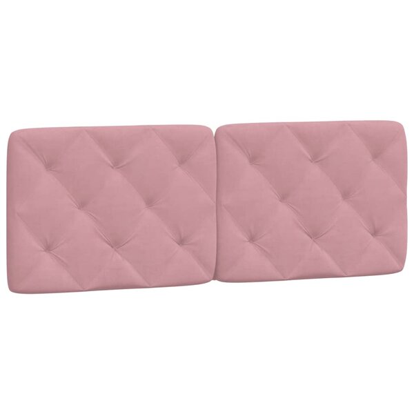 vidaXL Coussin de tête de lit rose 120 cm velours