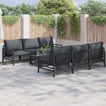 vidaXL Ensemble de canapé de jardin 7 Pièces Anthracite Acier & Tissu