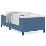 vidaXL Lit à ressort avec matelas bleu  90 x 200 cm  Tissu velours côtelé