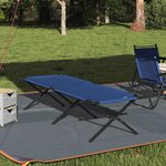 vidaXL Lit de soleil pliant avec sac de transport en tissu Oxford 600D bleu