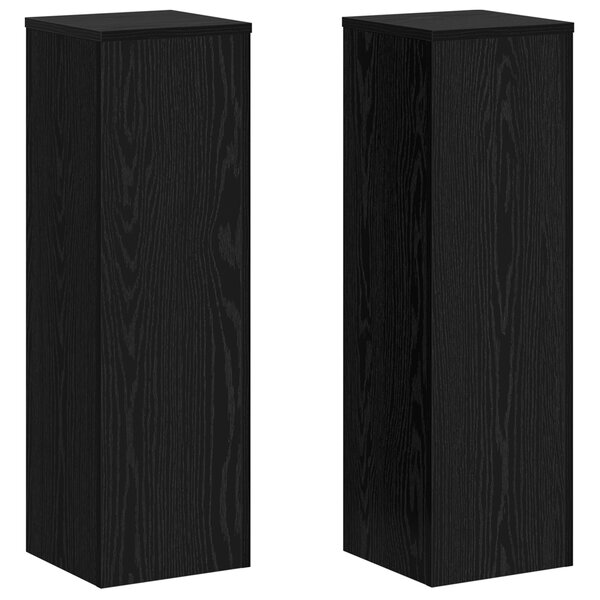 vidaXL Supports de Plante 2 Pièces Chêne Noir 25x25x80 cm Bois Ingénierie