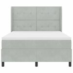 vidaXL Lit à Ressorts avec Matelas LED Gris clair 160 x 200 cm Velours