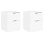 vidaXL Tables de chevet 2 Pièces blanc 40x40x50 cm bois d’ingénierie