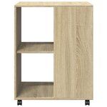vidaXL Table d'appoint avec roues chêne sonoma bois d'ingénierie