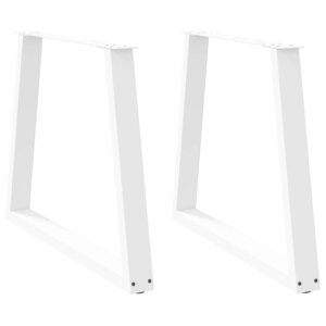 vidaXL Pieds de table à manger en forme de V  2 pièces  blanc  70 x (72-73 3) cm  acier