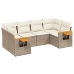 vidaXL Salon de jardin avec coussins 6 Pièces beige résine tressée