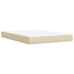 vidaXL Sommier à lattes de lit avec matelas Crème 140x200 cm Tissu