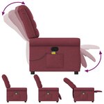 vidaXL Fauteuil de massage inclinable Rouge bordeaux Tissu