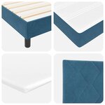 vidaXL Lit à ressorts avec matelas Bleu foncé 200 x 200 cm tissu
