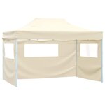 vidaXL Tente de réception pliable avec 4 parois 3x4 m Acier Crème