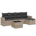vidaXL Salon de jardin 6 Pièces avec coussins gris clair résine tressée
