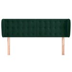 vidaXL Tête de lit avec oreilles Vert foncé 147x23x78/88 cm Velours