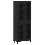 vidaXL Haut Armoire 2 Pièces Chêne noir Bois Aggloméré et Verre