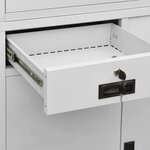 vidaXL Armoire de bureau Gris clair 90x40x180 cm Acier et verre trempé