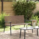 Banc de jardin vidaXL Noir 113x79x75 cm en poly rattan