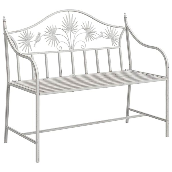vidaXL Banc de jardin Blanc 104 x 54 x 93cm Acier