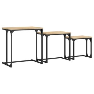 vidaXL Tables basses gigognes 3 Pièces chêne sonoma bois d'ingénierie