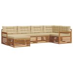 vidaXL Ensemble de canapés d'extérieur 6 pc Naturel et Beige