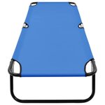 vidaXL Chaise longue pliable Bleu Acier