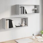 vidaXL Étagères murales cube 2 Pièces Sonoma gris 60x15x23 cm Bois