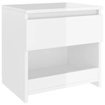 vidaXL Table de chevet blanc brillant 40x30x39 cm bois d’ingénierie