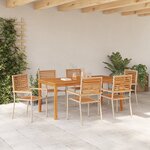 Ensemble de jardin 7 pièces vidaXL en poly-rattan acacia beige