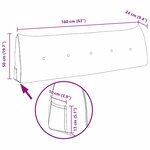 vidaXL Coussin de Dos Marron 160 x 24 x 50 cm Velours
