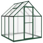 vidaXL Serre avec cadre de base vert 169x169x195 cm aluminium