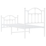 vidaXL Cadre de lit métal sans matelas avec pied de lit blanc 75x190cm