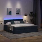 vidaXL Lit ottoman avec matelas et LED bleu 180x200cm tissu